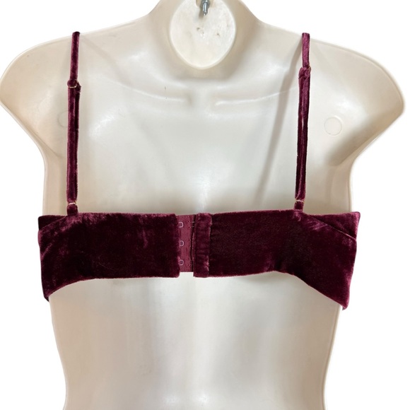 House Of Harlow 1960 by Revolve Wine Velvet Bralette Women's Size XS - Picture 6 of 11